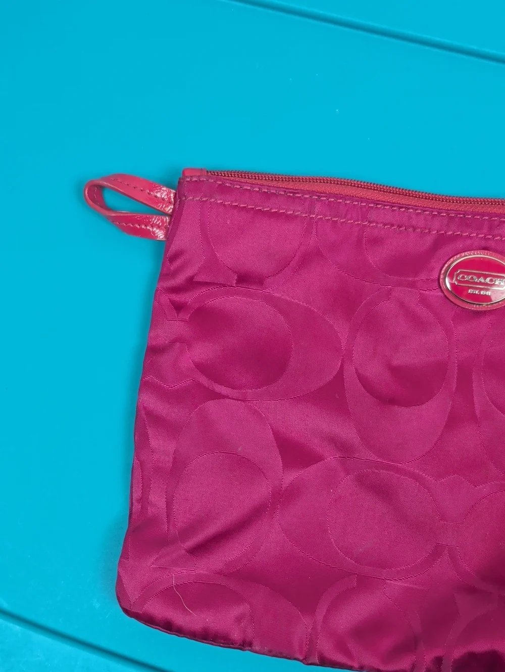 Coach Pink Signature Makeup Bag